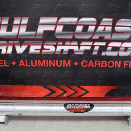 Aluminum slip shaft for 2018-up Ford Mustang GT, 3.5” diameter, featuring solid cross non-greaseable U-joints, and durable hardware.